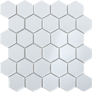 Hexagon Small white glossy