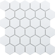 Hexagon Small white matt